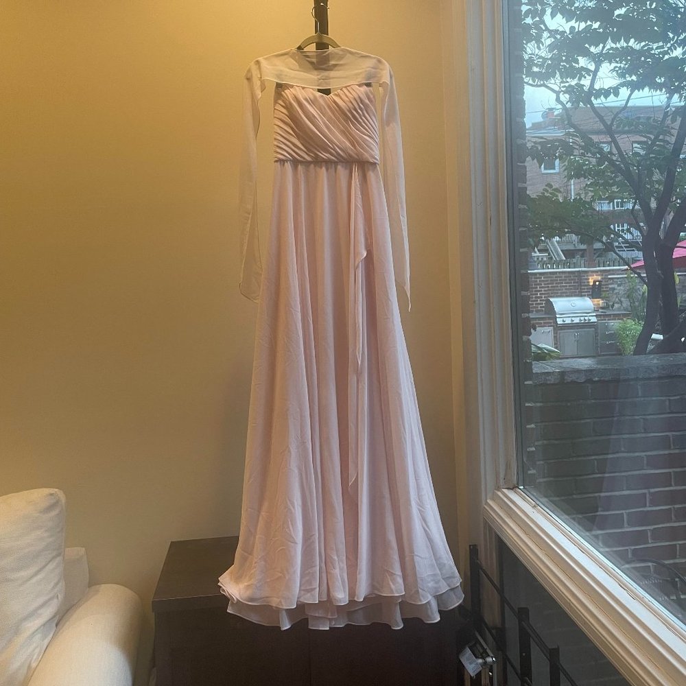 Amsale Bridesmaid Dress. Light Pink Peony Jaycie. Never Altered or Used. Size4.